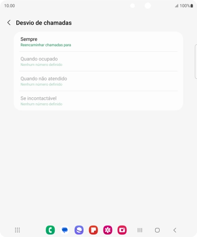 Prima o tipo de desvio pretendido.