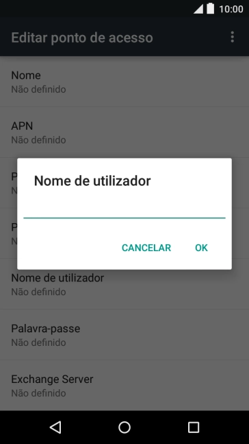 Introduza vodafone e prima OK.