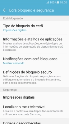 Prima Tipo de bloqueio do ecrã e introduza o código de bloqueio do telefone atual.