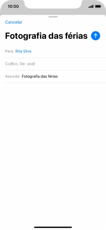 Prima o campo de escrita e escreva o texto do e-mail.