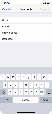 Prima Palavra-passe e introduza a password da sua conta de e-mail.