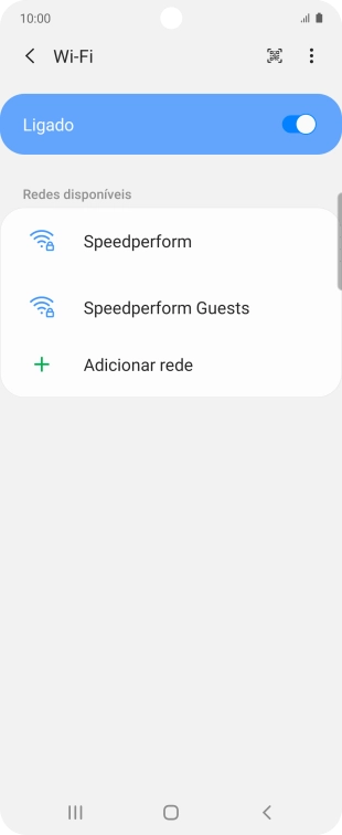 Prima a rede Wi-Fi pretendida.
