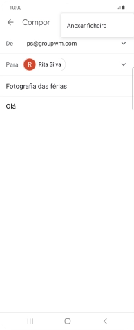 Prima Anexar ficheiro e vá até à pasta pretendida.