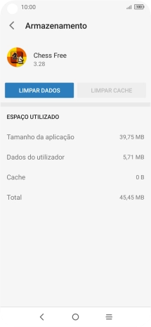 Prima a tecla de início para terminar e voltar ao ecrã inicial.