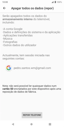 Prima REPOR TELEFONE.