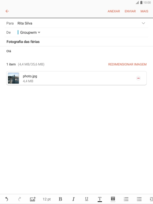 Prima ENVIAR quando terminar de escrever o seu e-mail.