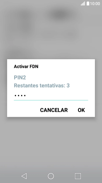 Introduza o código PIN2 e prima OK.