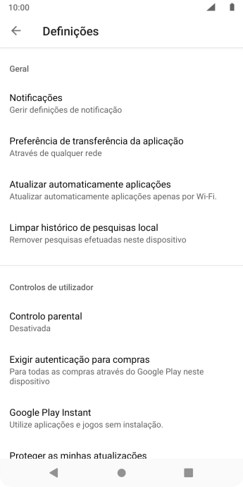 Prima Atualizar automaticamente aplicações.