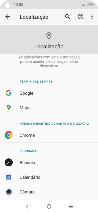 Prima a app pretendida.