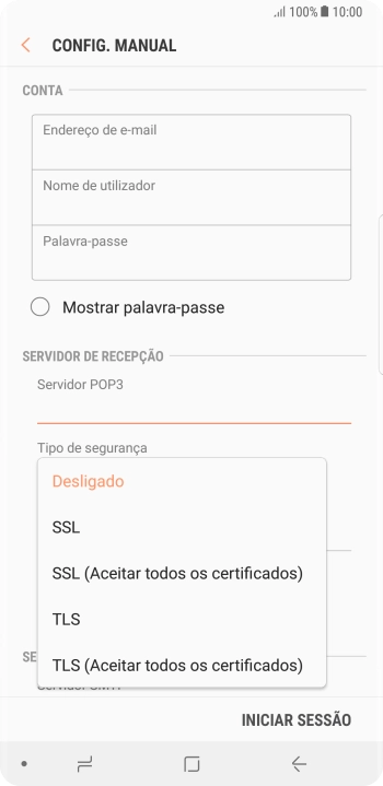 Prima Desligado para desativar a função.