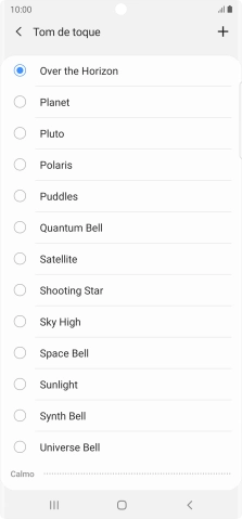 Prima o ícone para adicionar um tom de toque.