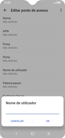 Introduza vodafone e prima OK.
