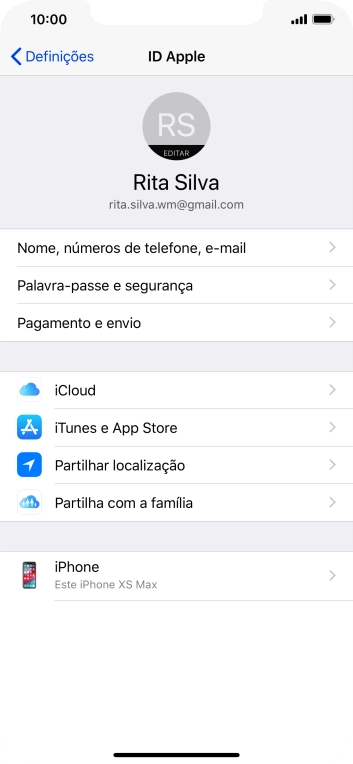Para voltar ao ecrã inicial, deslize o dedo de baixo para cima a partir da base do ecrã.