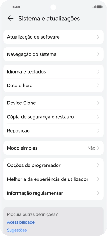 Prima Atualização de software. Se existir uma nova versão de software disponível, será agora indicado no ecrã. Siga as indicações no ecrã para atualizar o software do telefone.
