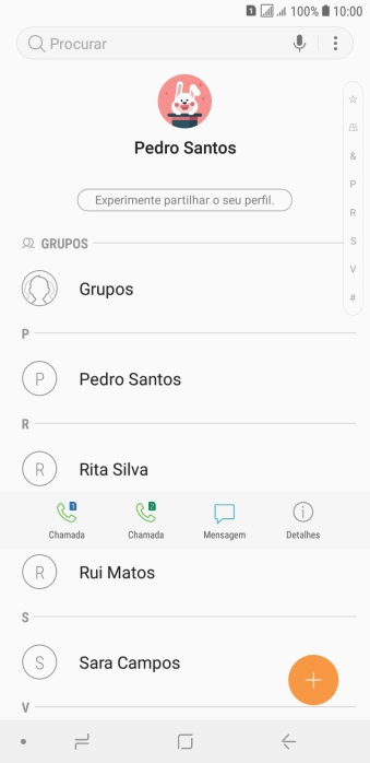 Prima Chamada junto ao cartão SIM pretendido.