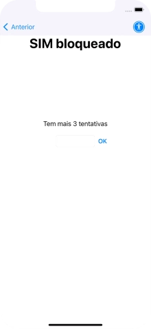 Se o cartão SIM estiver bloqueado, deve introduzir o código PIN e premir OK.