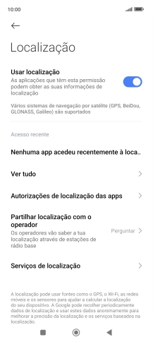 Prima Autorizações de localização das apps.