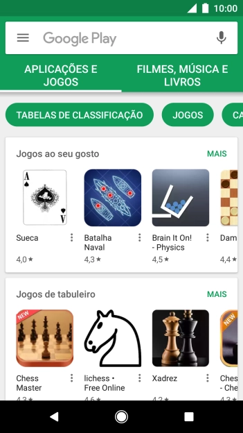 Deslize o dedo para a direita a partir do topo do ecrã.