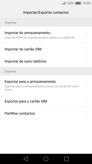 Prima Importar do cartão SIM.
