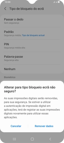 Prima Remover dados.