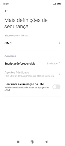 Prima o nome do cartão SIM.