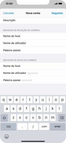 Prima Nome de utilizador e introduza o nome de utilizador da sua conta de e-mail.