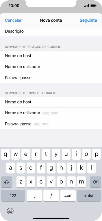 Prima Nome de utilizador e introduza o nome de utilizador da sua conta de e-mail.