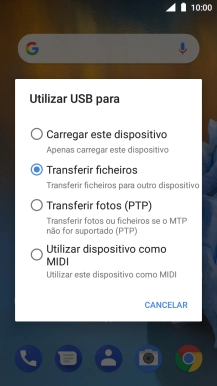 Prima Transferir ficheiros.