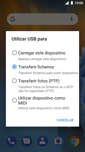 Prima Transferir ficheiros.