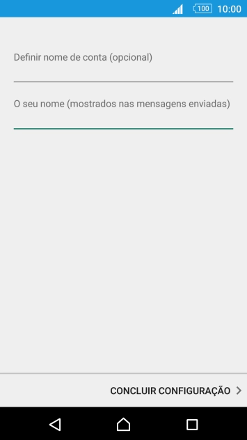 Prima CONCLUIR CONFIGURAÇÃO.