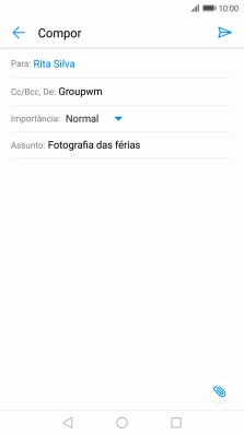 Prima o campo de escrita e escreva o texto do e-mail.