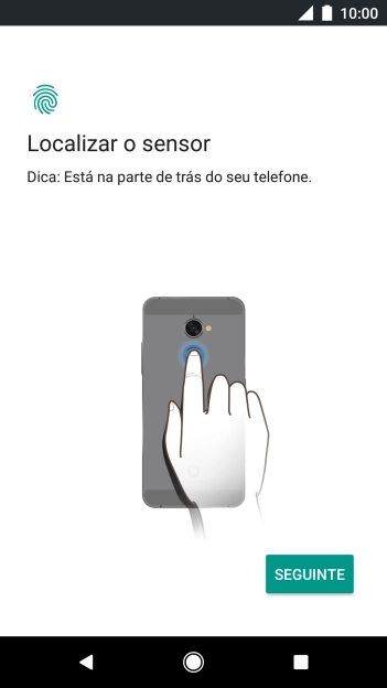 Prima SEGUINTE e siga as indicações no ecrã para definir a impressão digital como código de bloqueio.