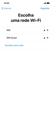 Prima a rede Wi-Fi pretendida.