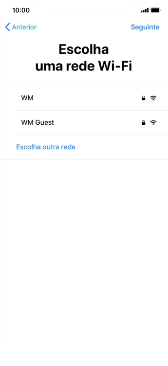 Prima a rede Wi-Fi pretendida.