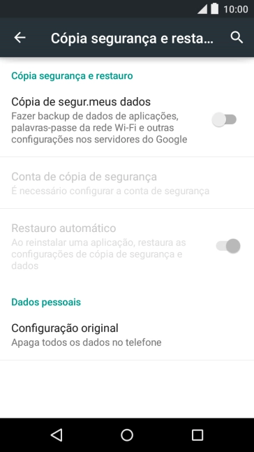 Prima Configuração original.