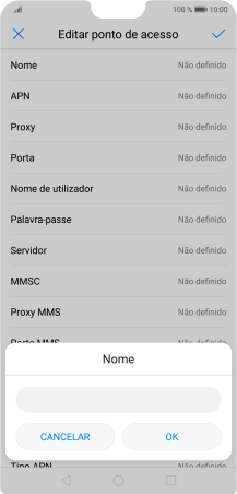 Introduza Vodafone Internet e prima OK.