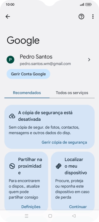 Prima Localizar o meu dispositivo.