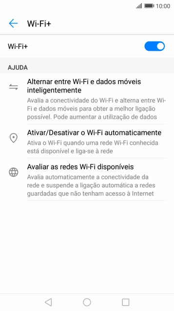 Prima o indicador para ativar ou desativar a função.