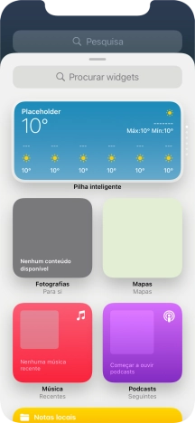 Prima o widget pretendido.