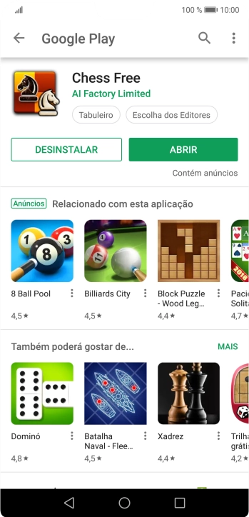 Prima a tecla de início para terminar e voltar ao ecrã inicial.
