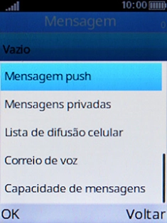 Escolha Correio de voz.