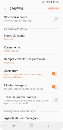 Prima Nome da conta.