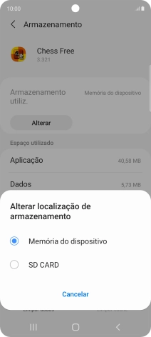 Prima o nome do cartão de memória.