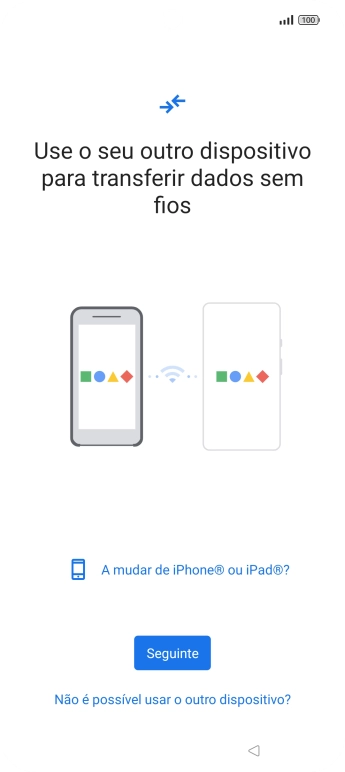 Siga as indicações no ecrã para transferir conteúdo de outro telefone.