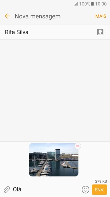 Prima ENV. quando terminar de escrever a sua mensagem multimédia.