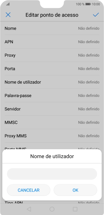 Introduza vodafone e prima OK.