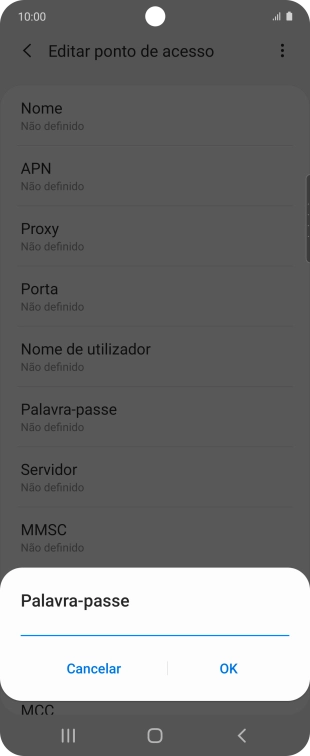 Introduza vodafone e prima OK.