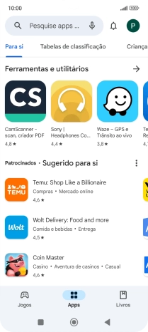 Prima a caixa de pesquisa.