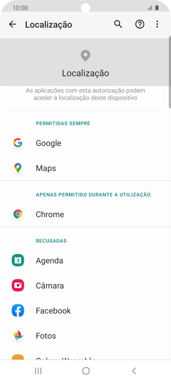 Prima a app pretendida.
