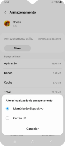 Prima o nome do cartão de memória.